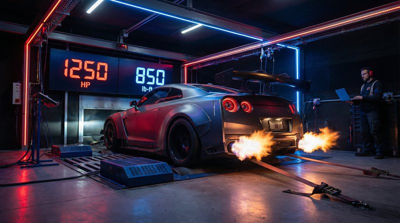 精东短视频：GT-R马力测试